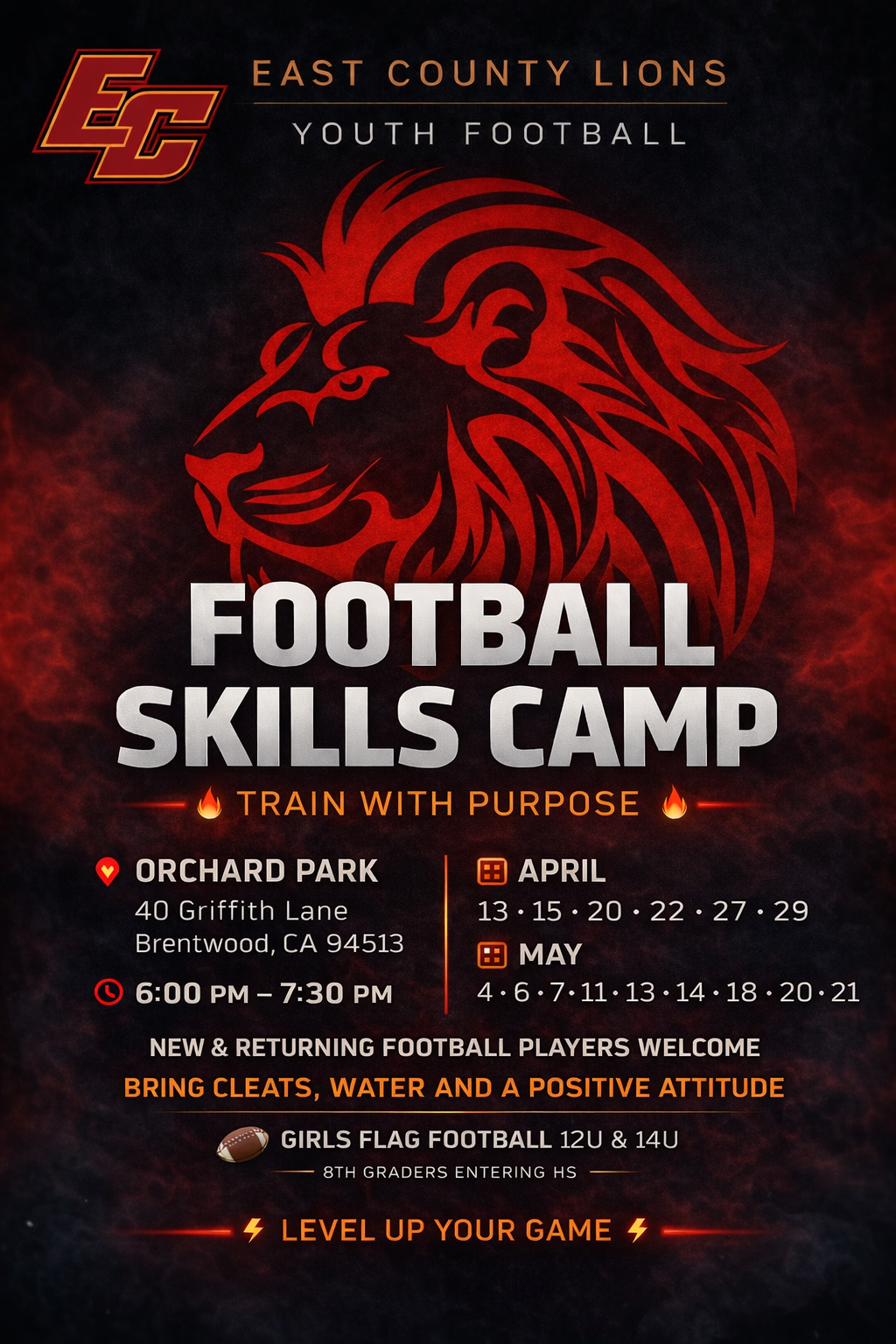 Register now for our Football Skills Camp